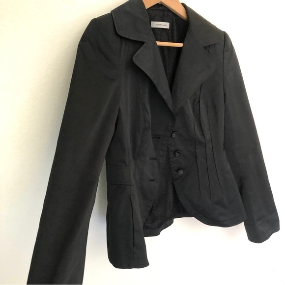 Rene Lezard Black Taffeta Fitted Blazer - Picture 3 of 16